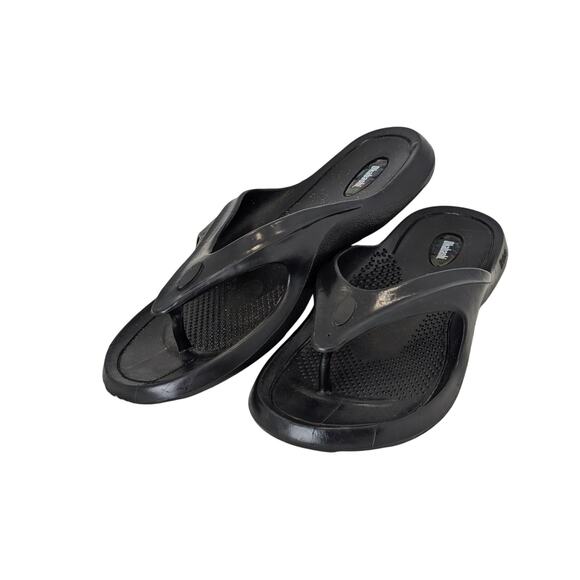 Okabashi Mens Black Rubber Flip Flops XL - Picture 1 of 6